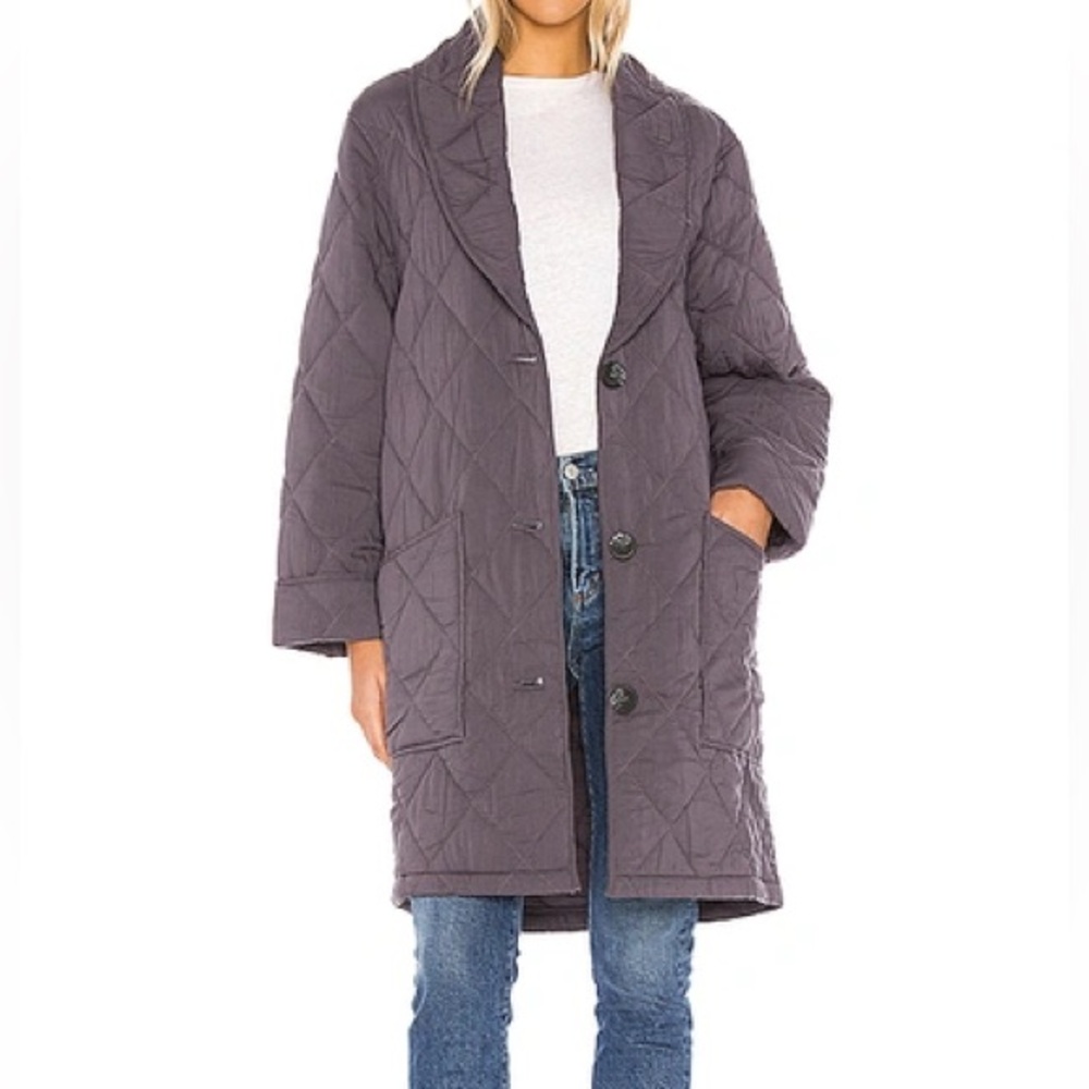 Free People Happy Day Dreamer Quilted Jacket in Black